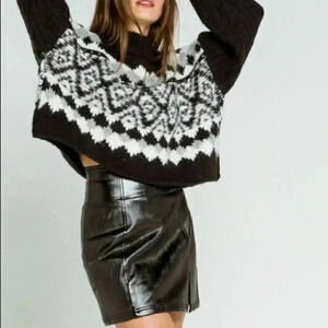 Free People Mini Skirt Black Boho